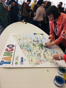 Participants at TANGO's neighbourhood summit work on a map of all neighbourhood and resident associations in Toronto